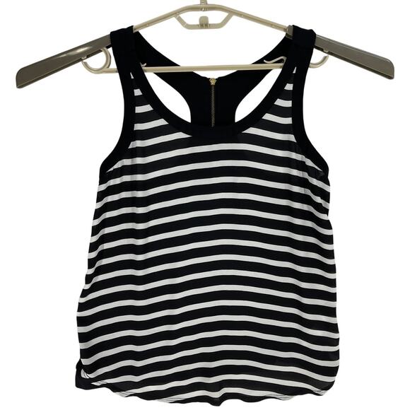 Express Tank Top Womens Size S Black White Striped Minimalist Capsule Wardrobe - Picture 2 of 7